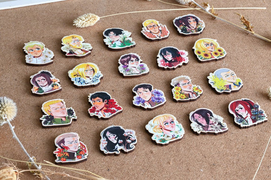AOT characters - Wooden pins