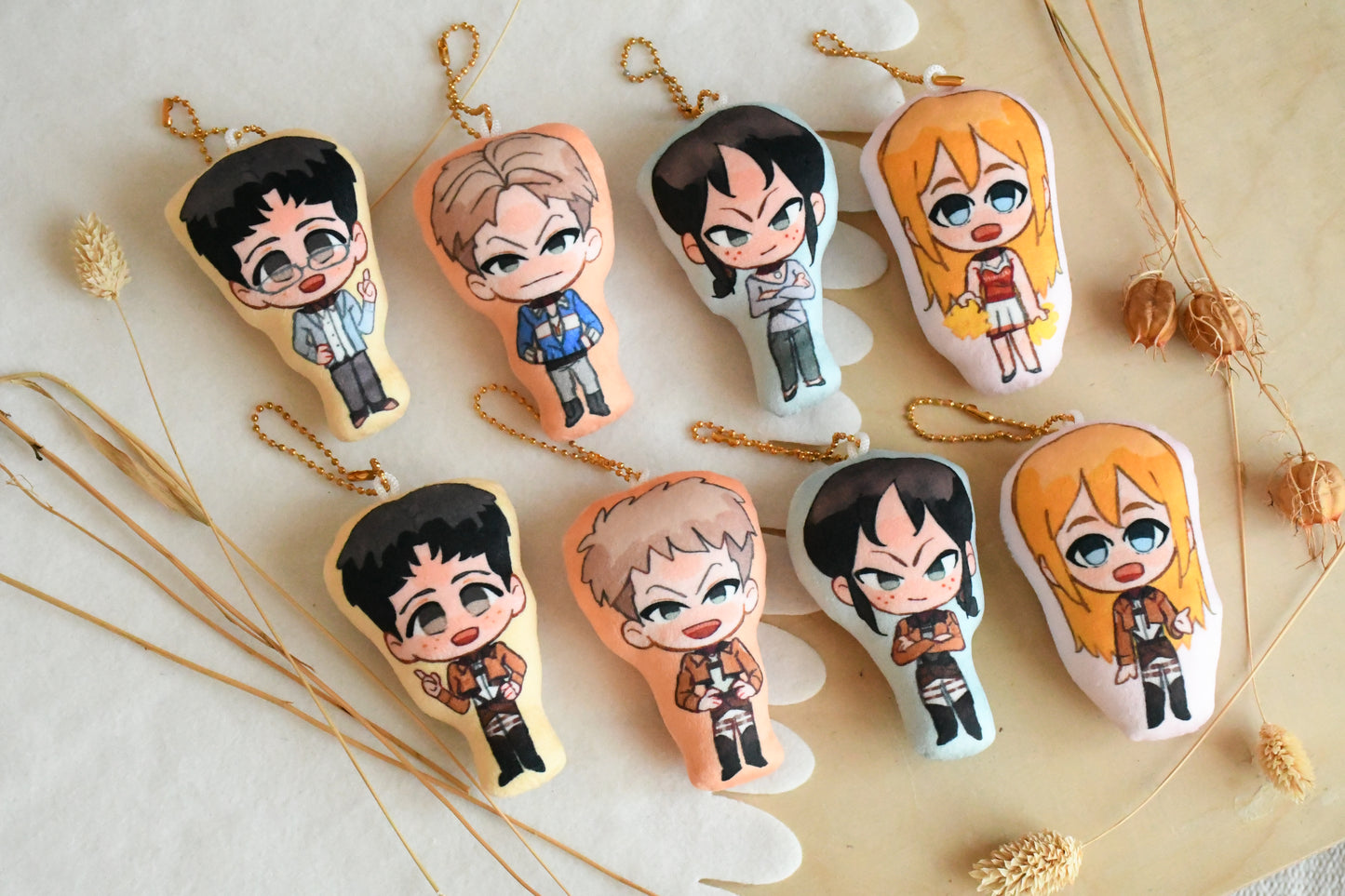 AOT characters - Pillow keychains