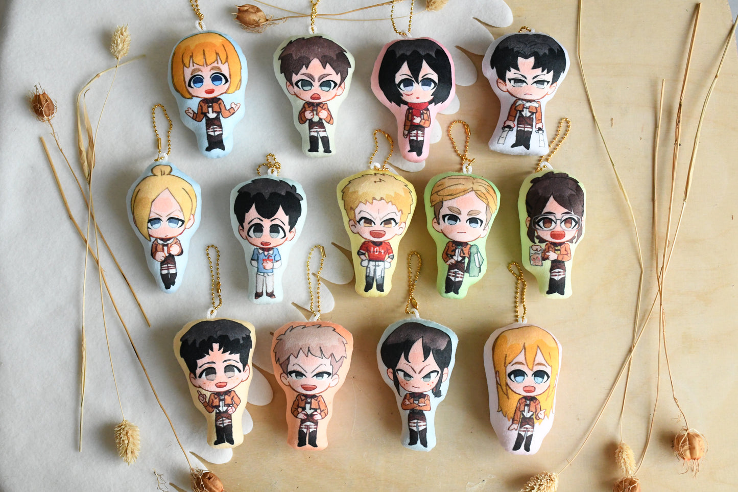 AOT characters - Pillow keychains