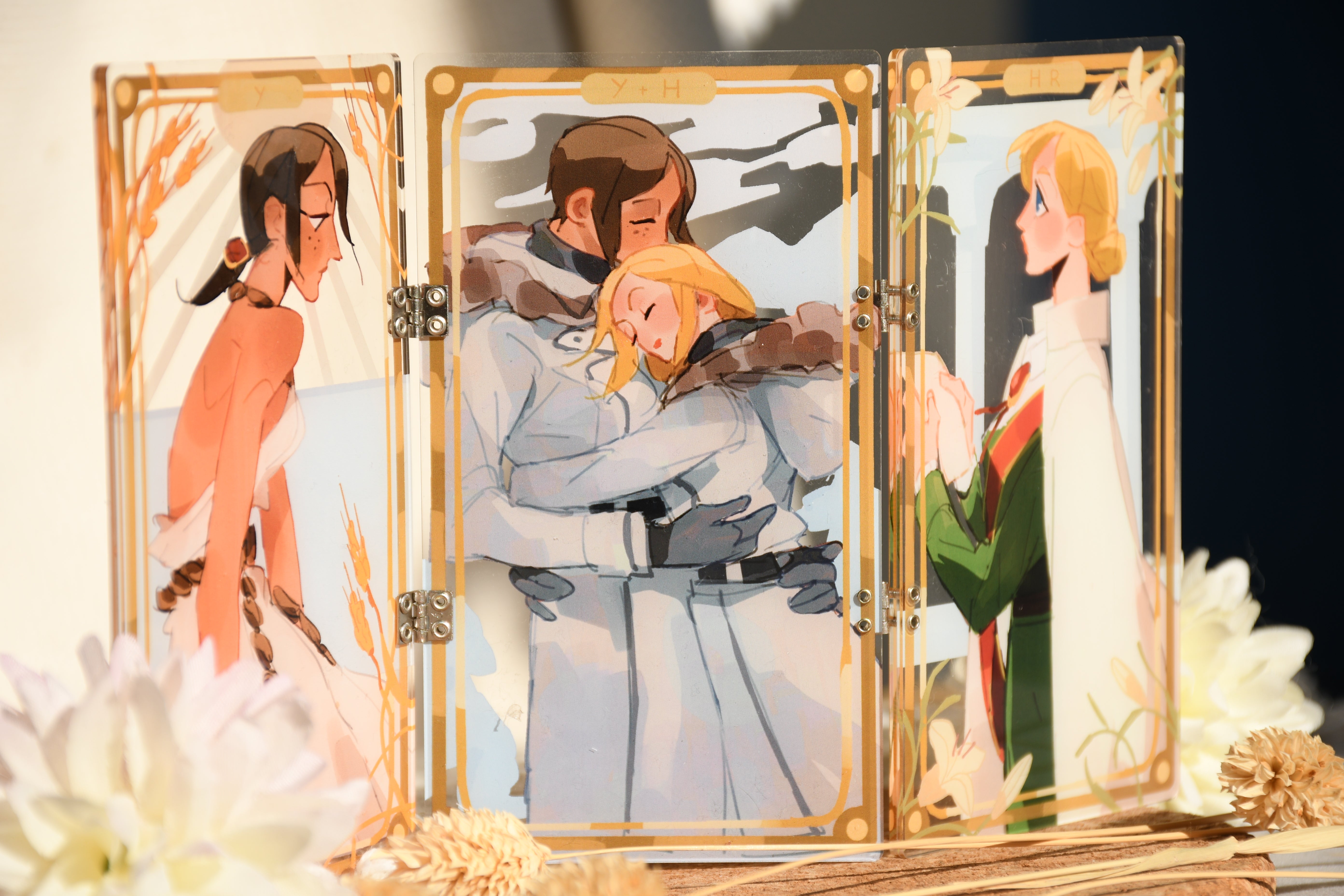 【原画一点物】Yukichi アクリル画 “THIRD EYE SMILE” Triptych Yumihisu - Standee – kiwie