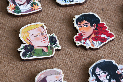AOT characters - Wooden pins