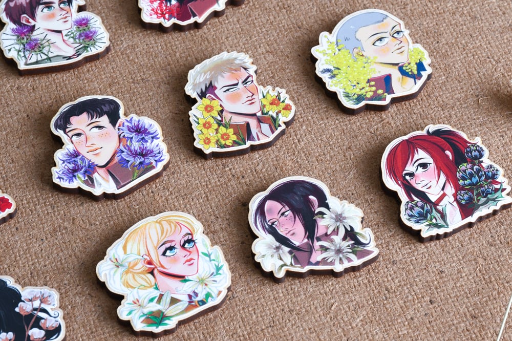 AOT characters - Wooden pins