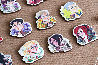 AOT characters - Wooden pins